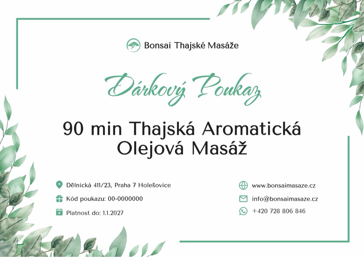 Example of a gift voucher for a specific massage